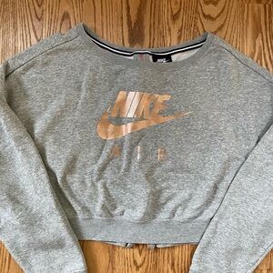 Nike gray cropped sweatshirt